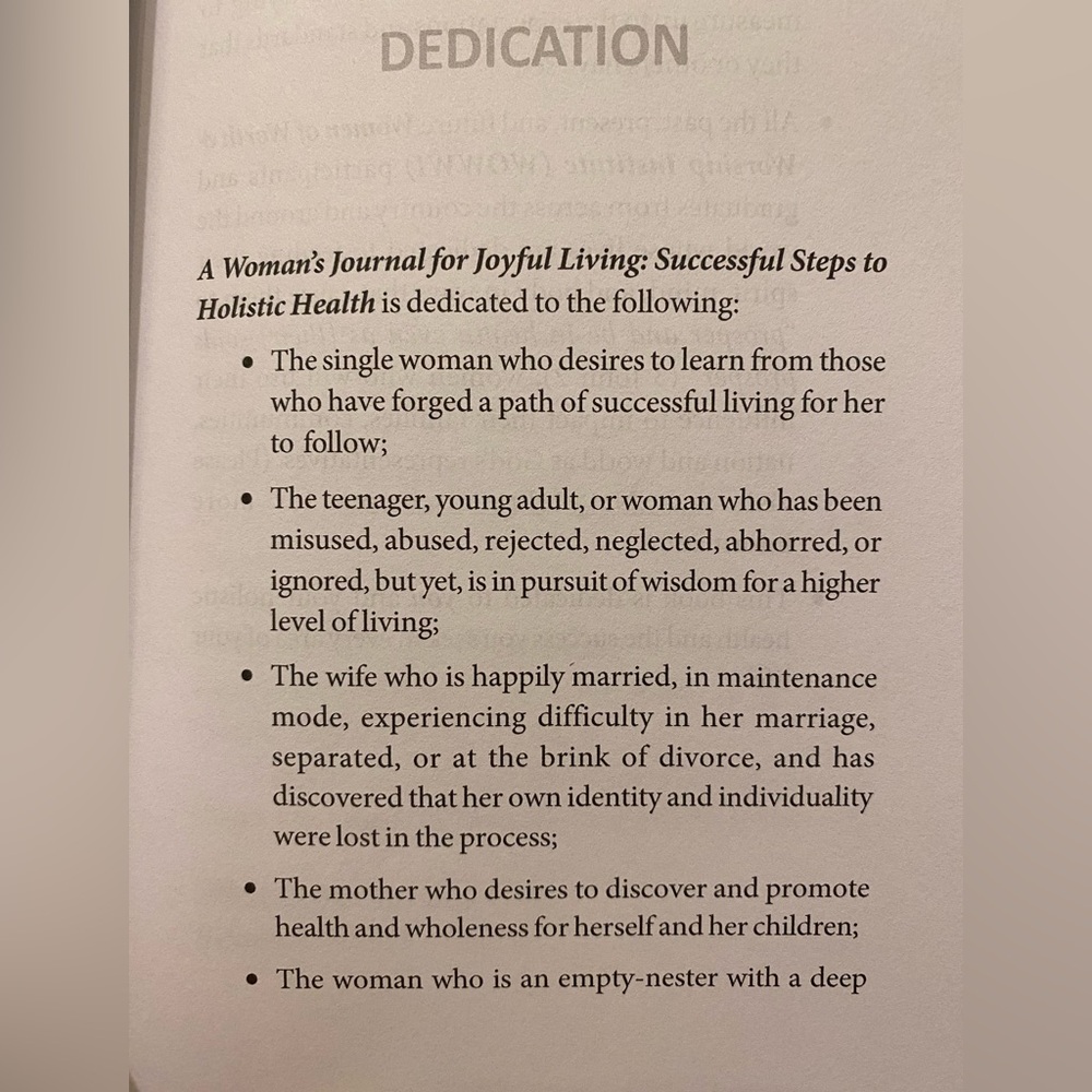 A Woman's Journal for Joyful Living (A book written by Dr. Natalie A. Francisco) - Picture 7 of 8